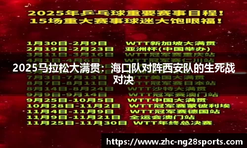 2025马拉松大满贯：海口队对阵西安队的生死战对决